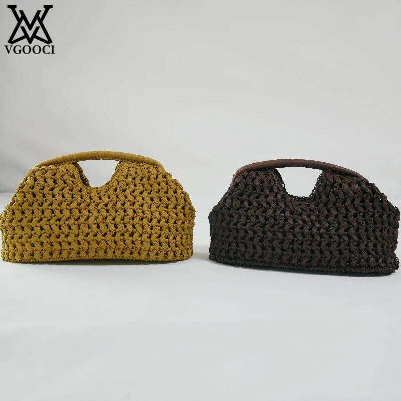 Elegant Raffia Straw Handbag For Women Chain Woven Shoulder Crossbody Beach Bag Summer Ladies Versatile Bags Suotong1203