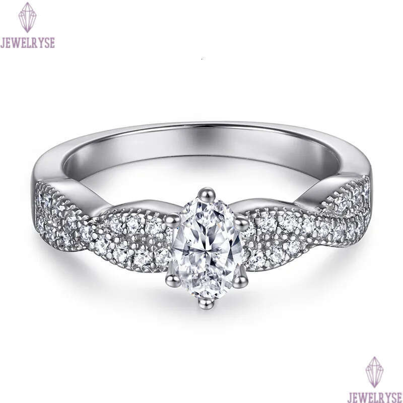 luxury stacking oval diamond designer ring for wedding 925 sterling silver white 5A zirconia engagement wed rings jewelry woman friend party gift box 