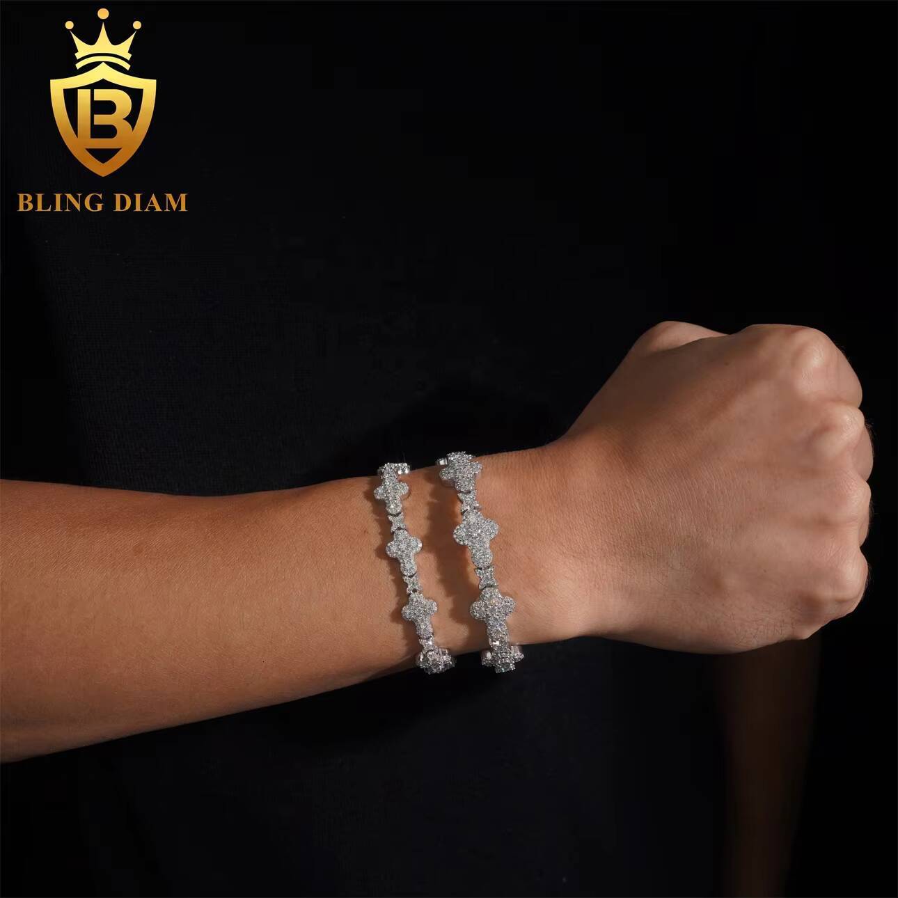 Moissanite Cuban 10mm 13mm 925 Sterling Silver Iced Out VVS Moissanite Hip Hop Jewelry Miami Cuban Link Bracelet