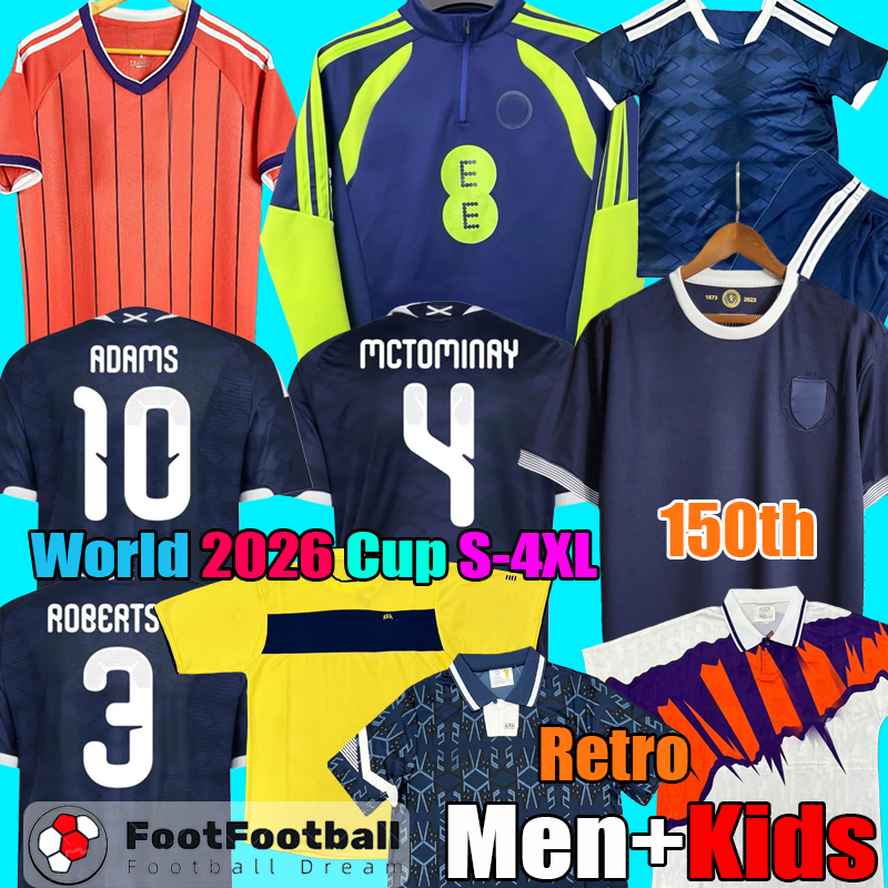 Big size S-4XL 2026 Scotland Soccer Jerseys 2025 2026 Football Shirt 150th anniversary Retro 1991 1992 2002 World Camisetas de Futbol men Kids Kit uniforms set tops