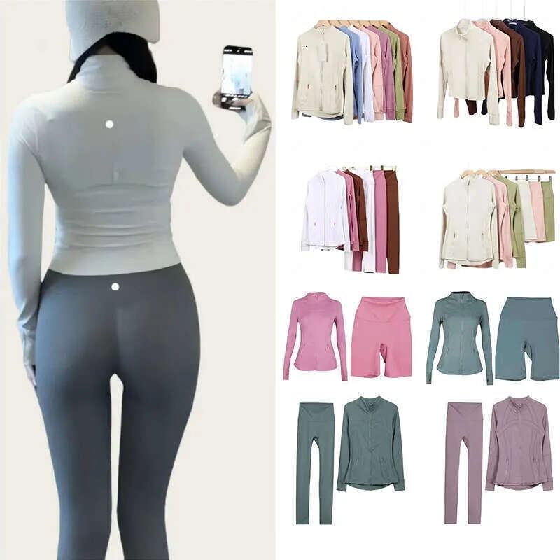 New Bestseller Luluity Lemonive Jackets Yoga Sets High Elasticity Women Luluity Lemonive Legging Jacket Sets Jogging Gym Luluity Lemonive Pant Shorts Jacket Set 5A