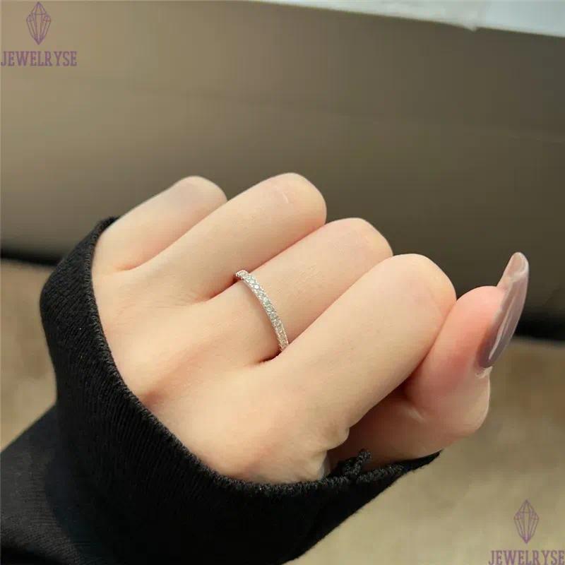 luxury 2mm diamond band designer ring for woman s925 sterling silver single row colored 5A zirconia white engagement ring rings jewelry friend girls g