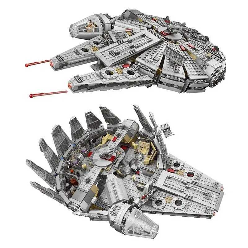 In Stock Falcon Spaceship Bricks Block Toy for Boys Gift for Kids Millennium Model Building Kits for Constructor C251203