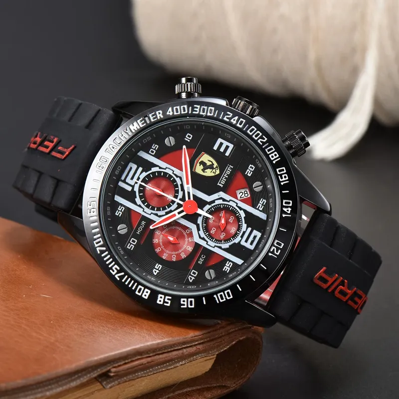 New men's watch All dials working Quartz watch High quality Top luxury brand Chronograph clock Fashion rubber belt type
