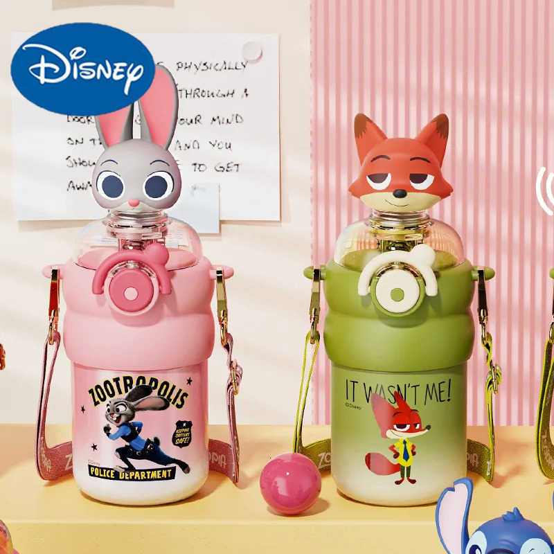 Disney animeZootopiaJudy and Nick3D Doll Thermos Cup550MLPortableUnisexStainless steel straw cupdecorationholiday gifts H251203