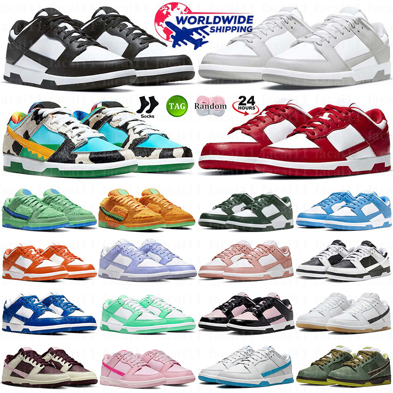 Designer Shoes Women Men White Black Panda Low Grey Fog Triple Pink Brown Purple Lobster University Blue Red Sanddrift Powerpuff Girls Trainers Sports 36-47