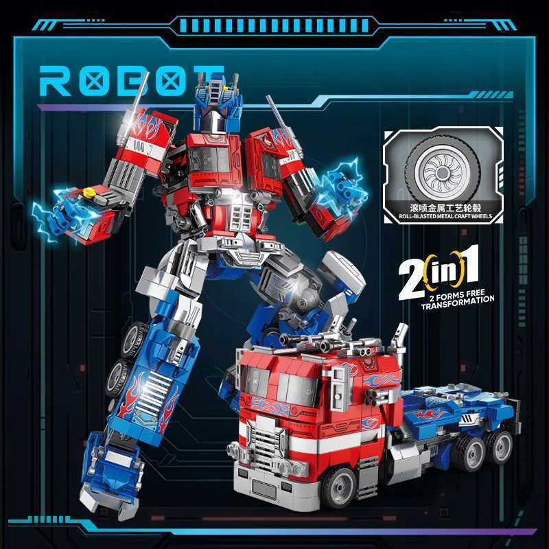 Autobots Decepticons Building Blocks Transformation Robot Children Educational Assembly Car Tank Brick Assemble Toy Gift C251203