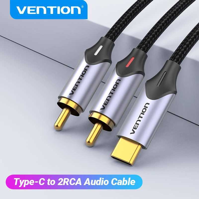 Vention USB C to RCA Au Cable Type C to 2 RCA Cable for Speaker Amplifier Laptop 1m 2m USB C Splitter RCA Y C251203