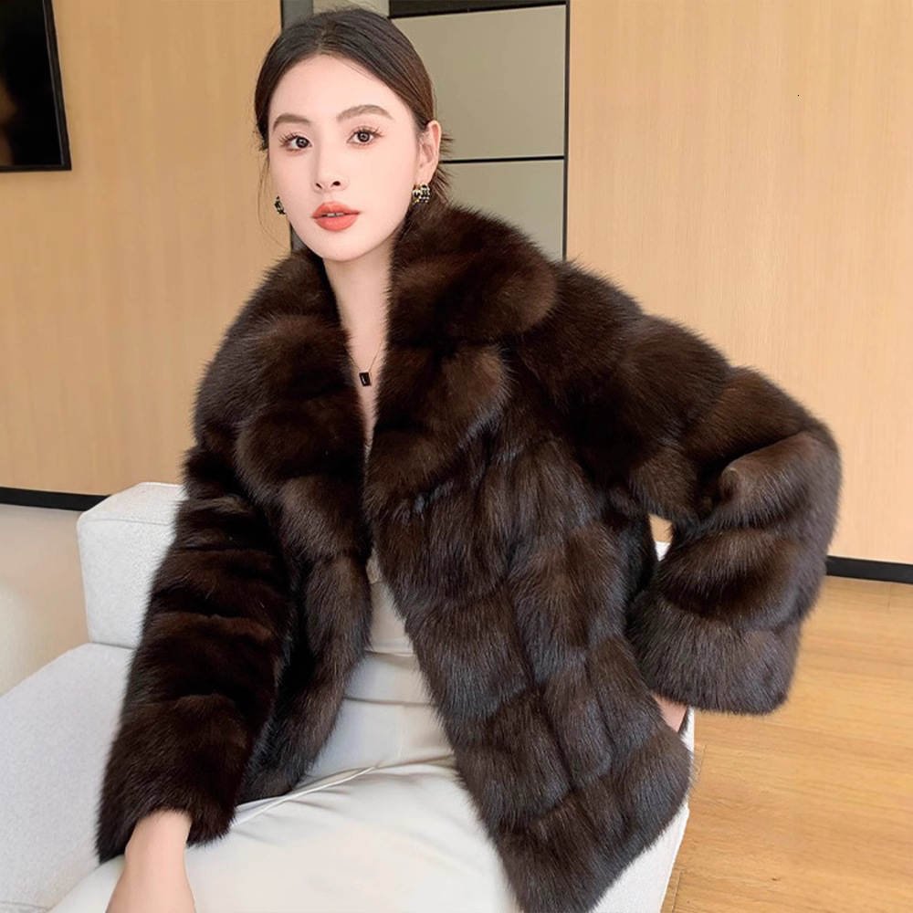 Thick Warm Outerwear Natural Real Fox Fur Coat Women Winter Warm Fur Jacket Plus Size Outwear Female Vest Coats Beig 241121