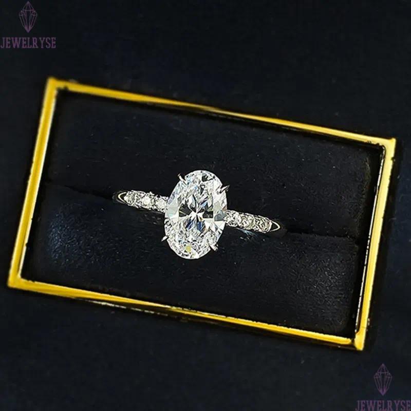 fashion female 4ct diamond S925 sterling silver designer ring for woman zirconia wedding engagement promise bridal finger rings luxury jewelry gift bo