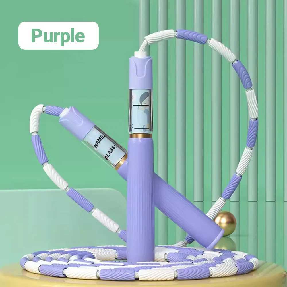 Bamboo Beaded Jump Rope 28M Adjustable Safety Rope for Kids Fitness Training Non-Slip Grip Home Exercise Equipment M260319