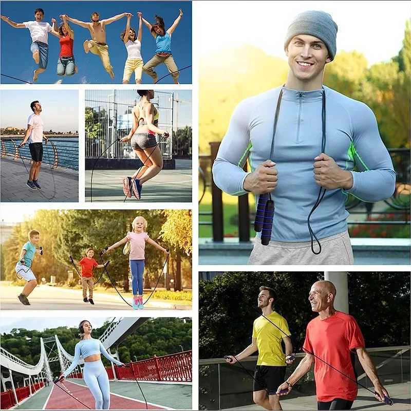 Wire Rope Skipping Without Winding Speed with Ball Bearing Adjustable Foam Handle for Family Fitness and Body Shaping Fitness M260319