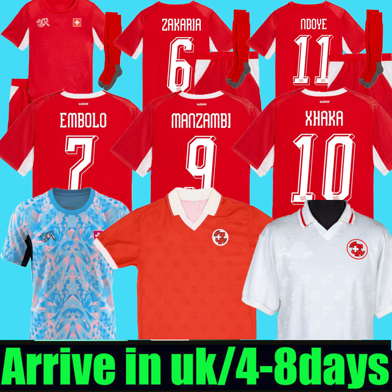 2026 Switzerland socer jerseys EMBOLO 26 27 suisse AKANJI ZAKARIA NDOYE sow VARGAS national team 1994 Retro home away football shirts Men kids kit uniform tops