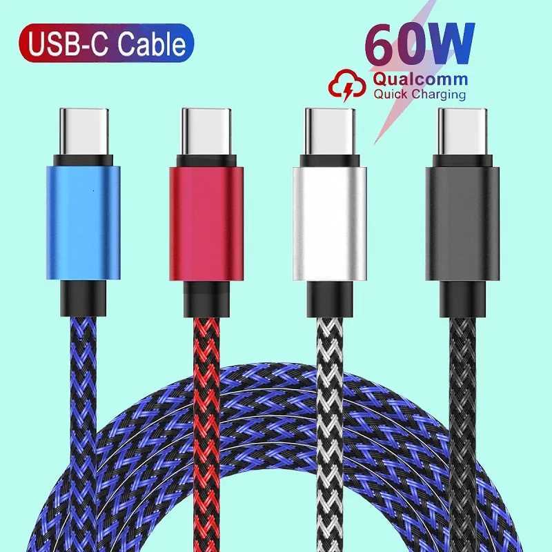 3A USB Type C Cable Fast Charging Battewry Charger Wire Nylon Date Charger For Phone Accessories 1M 2M 3 C251203