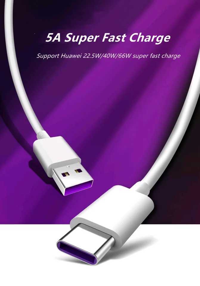 5A USB Type C Cable For Mate 60 20 P50 P40 P30 Pro Lite 40W 480Mbps Fast Charging Charger USB-C Type-C Cable Wire Cord C251203