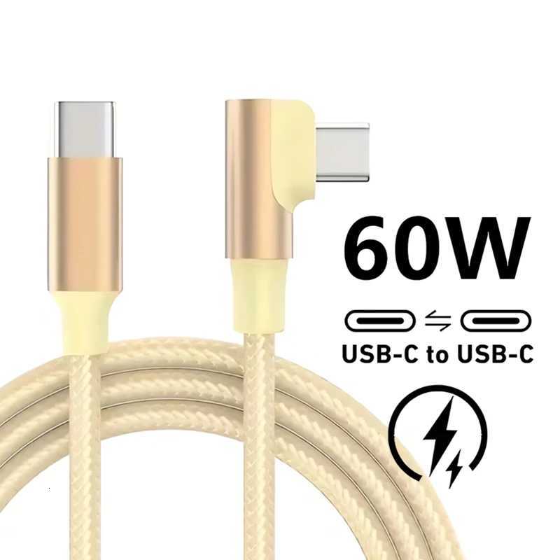 90 Degree USB C Fast Charge Cable For iPhone 16 15 Pro Max Redmi OnePlus Nylon Braided Type C Cables C251203