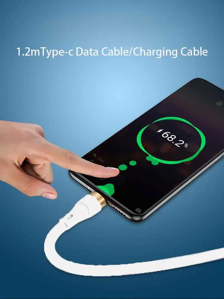 Fast Charging Cable USB-C Charger Data Cable White 120W for P30 P40 Pro 66W Bold 6A USB Type C Cable C251203