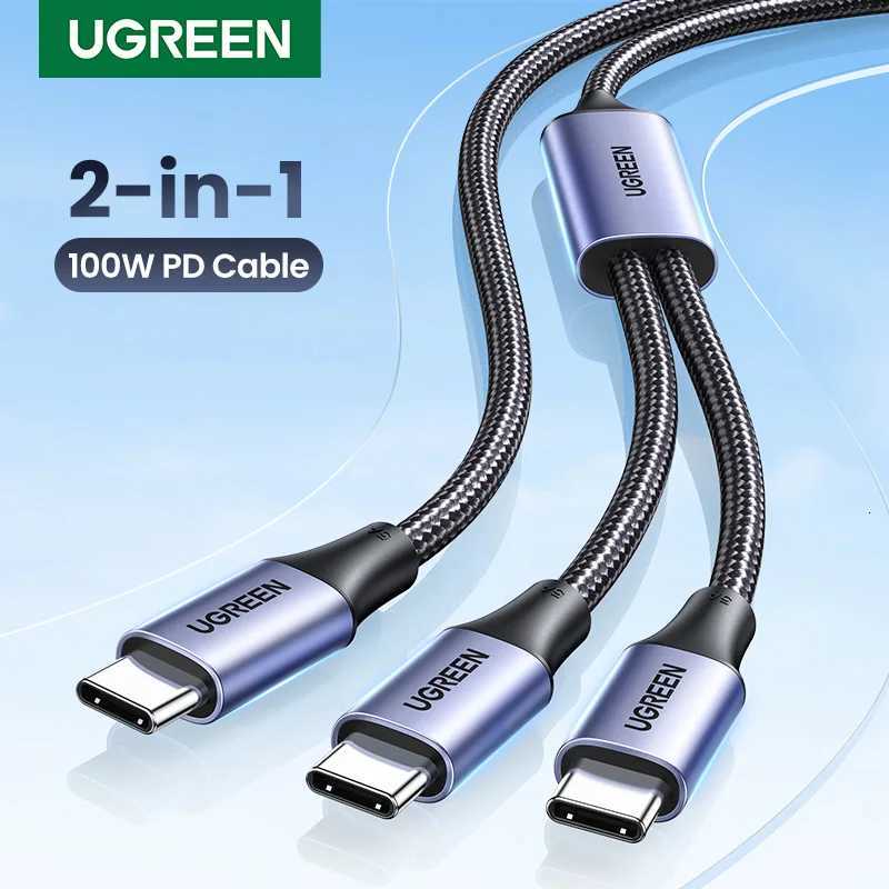 UGREEN 100W 2 In 1 USB C to USB C PD Fast Charging for iPhone 15 Pro Galaxy S24 Laptop 5A USB Type C Charging Cable 2 in 1 USB C251203