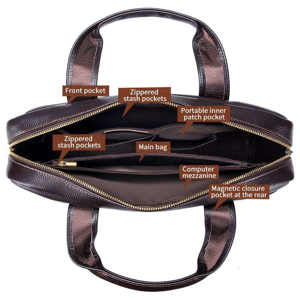 Luxury Bag Designer Shoulder Bags Men S Handbag Top Layer Cowhide Briefcase Leather Laptop Diagonal Cross Office