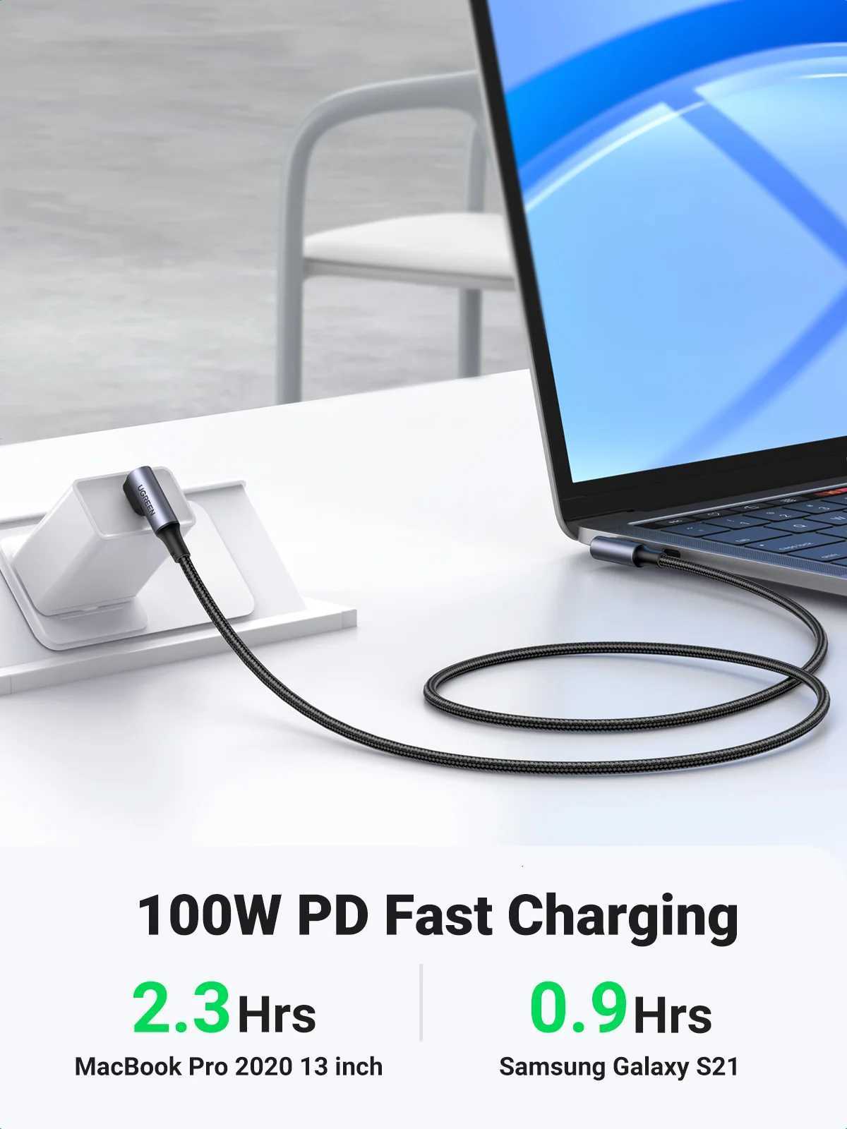 UGREEN PD 100W USB C to USB C Charging Cable for S10 S20 Book Pro iPad 2020 Quick Charger 40 PD Fast Charging Cord C251203