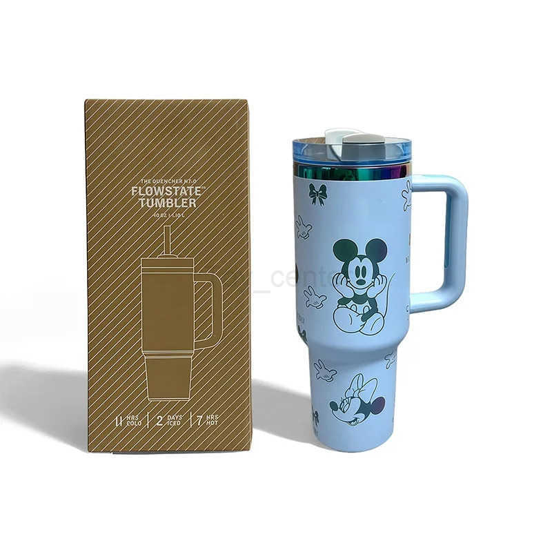 Disney 40oz/1180ml Mickey Mouse 304 Stainless Steel Insulated Cup Cute Cartoon Portable Large Capacity Straw Cup Holiday Gifts H251203