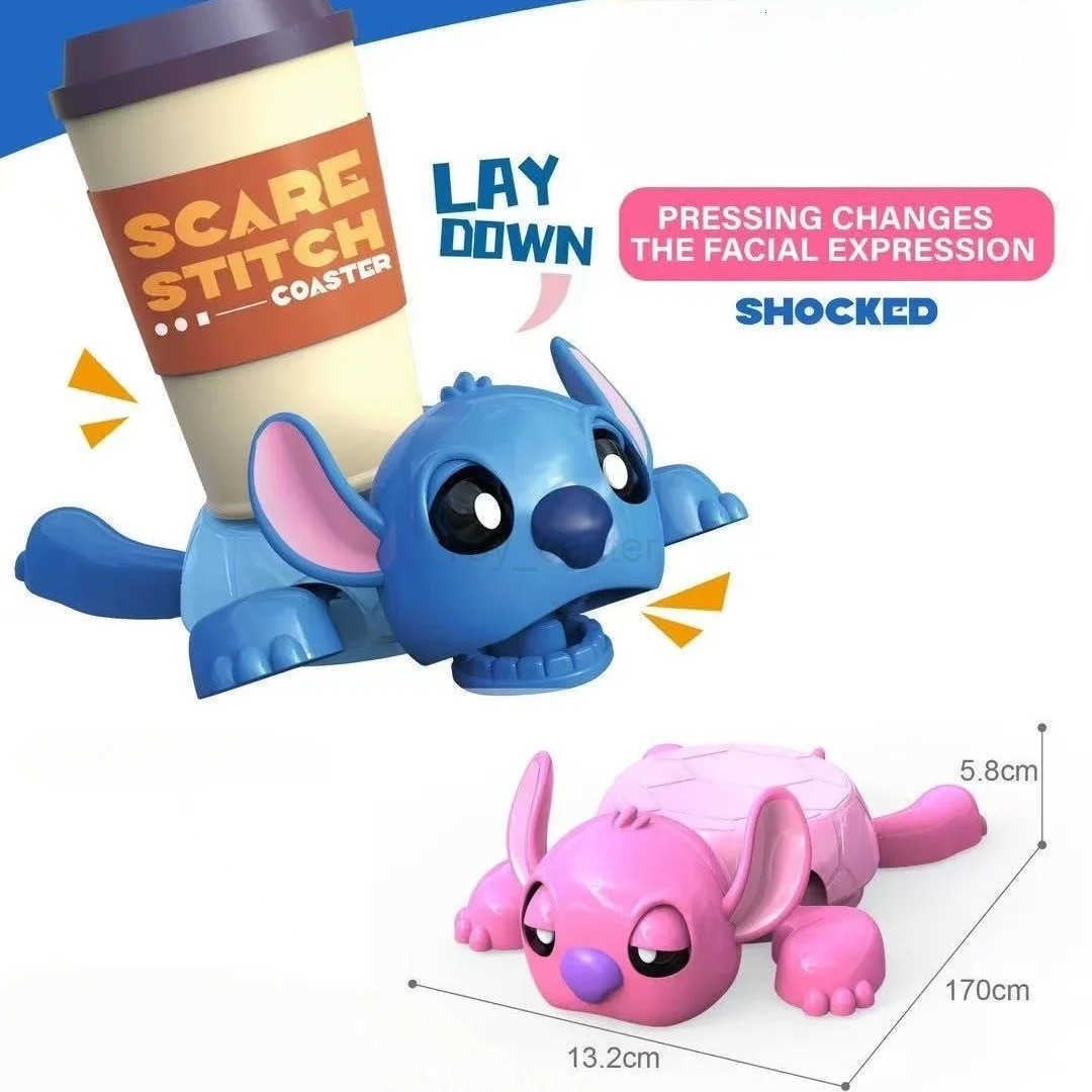 Disney 1pc Stitch and Angel Kawaii Cartoon Cup Coaster Thick Heat Resistant Pad Funny Press Eye Design Non-Slip for Table Desk Decor H251203