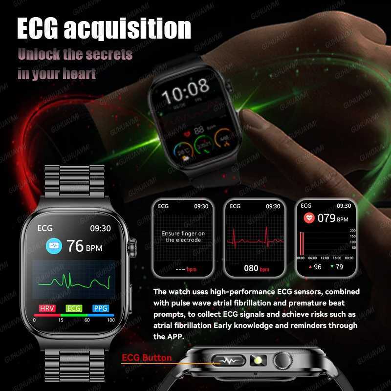 2025 New Five organ examination Health Care Smart Watch Men ECGPPG Uric Acid Blood Fat Call Sports tracker Smartwatch C251203