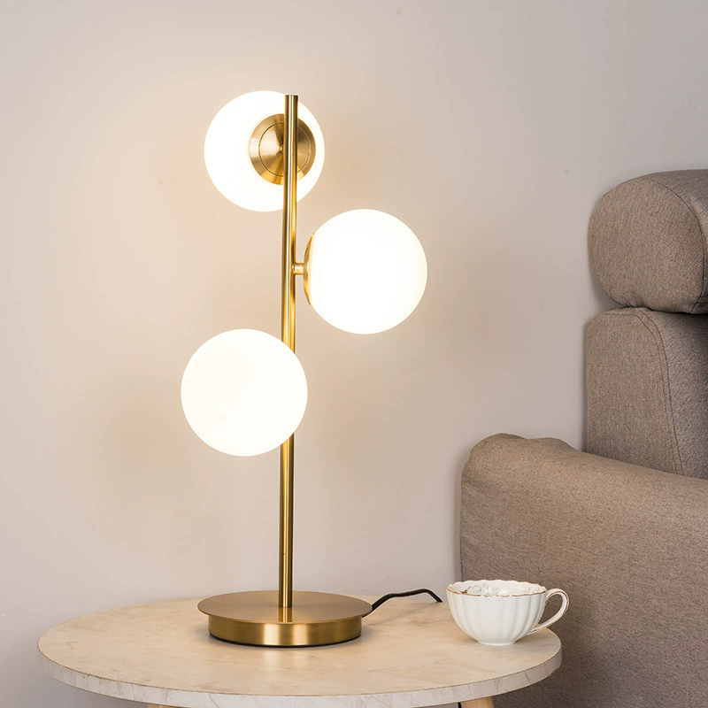 Nordic Minimalist Table Lamp Glass Spherical Living Room Dining Room Hallway Balcony Pendant Lamp Bedroom Floor Lamp