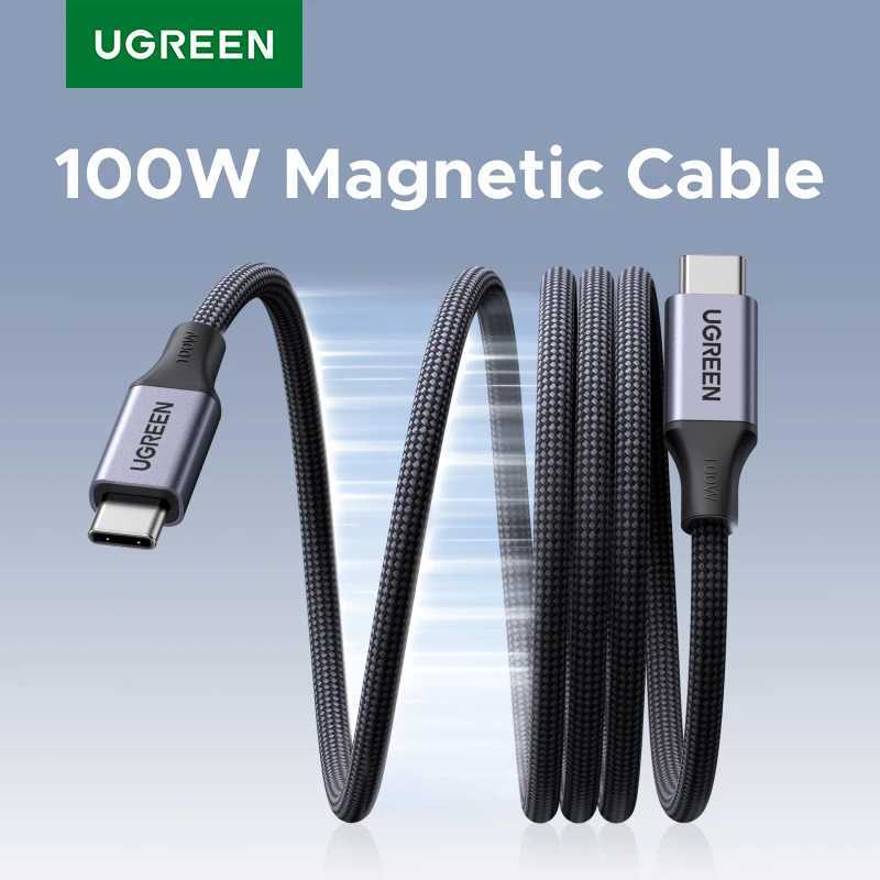 UGREEN Magnetic USB C to USB C Cable PD100W Type-C Cable for Book Laptop iPhone 17 16 Smasung S25 24 iPad Fast Charger Cord C251203