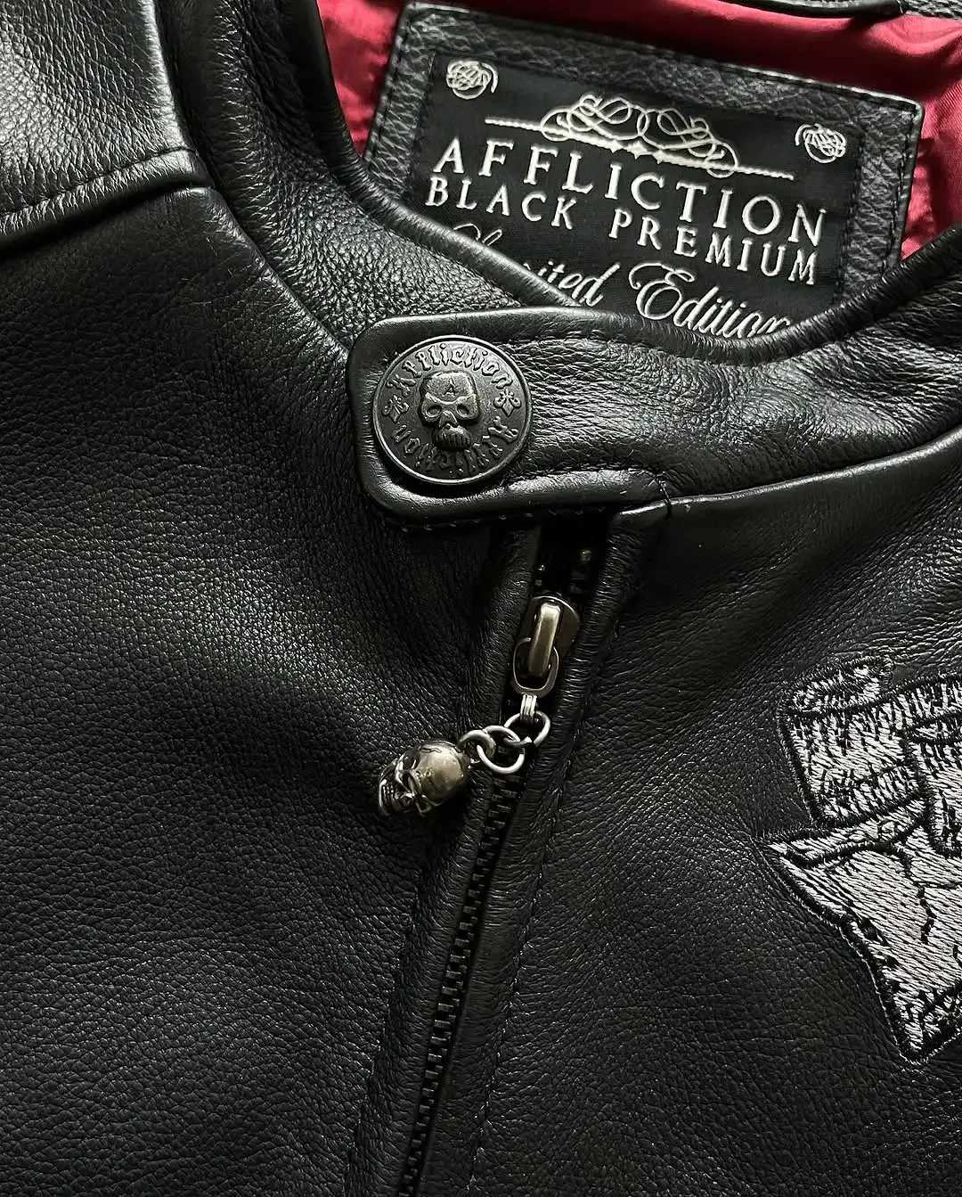 Jackets New Hip Hop Skull Embroidery Harajuku Fashion Pu Leather Men Jacket Long SLeeve Zipper Jacket Coat Streetwear M251203