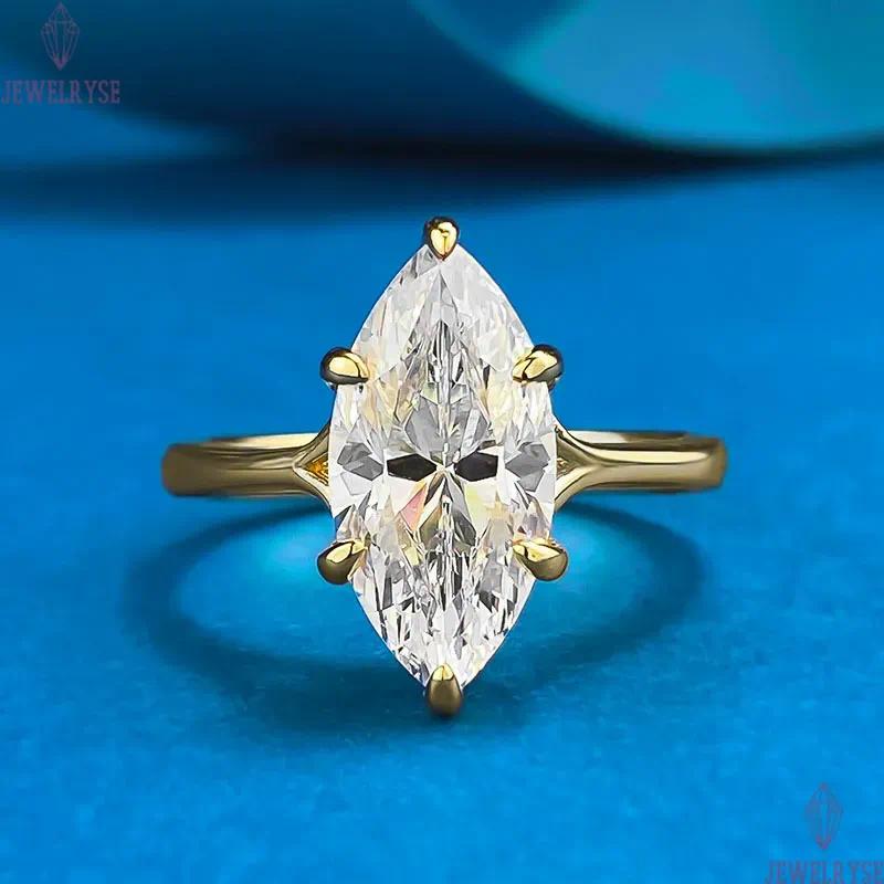 gold designer ring for woman wed diamond luxury 925 sterling silver zirconia oval square heart love wedding promise womens engagement rings jewelry si