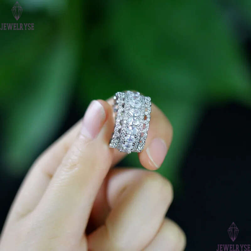 Luxury AAA CZ Bride Wedding Love Rings Size 6-9 Jewelry Designer Copper White Cubic Zirconia Brass Silver Pierced Diamond Ring For Women Engagement Gi