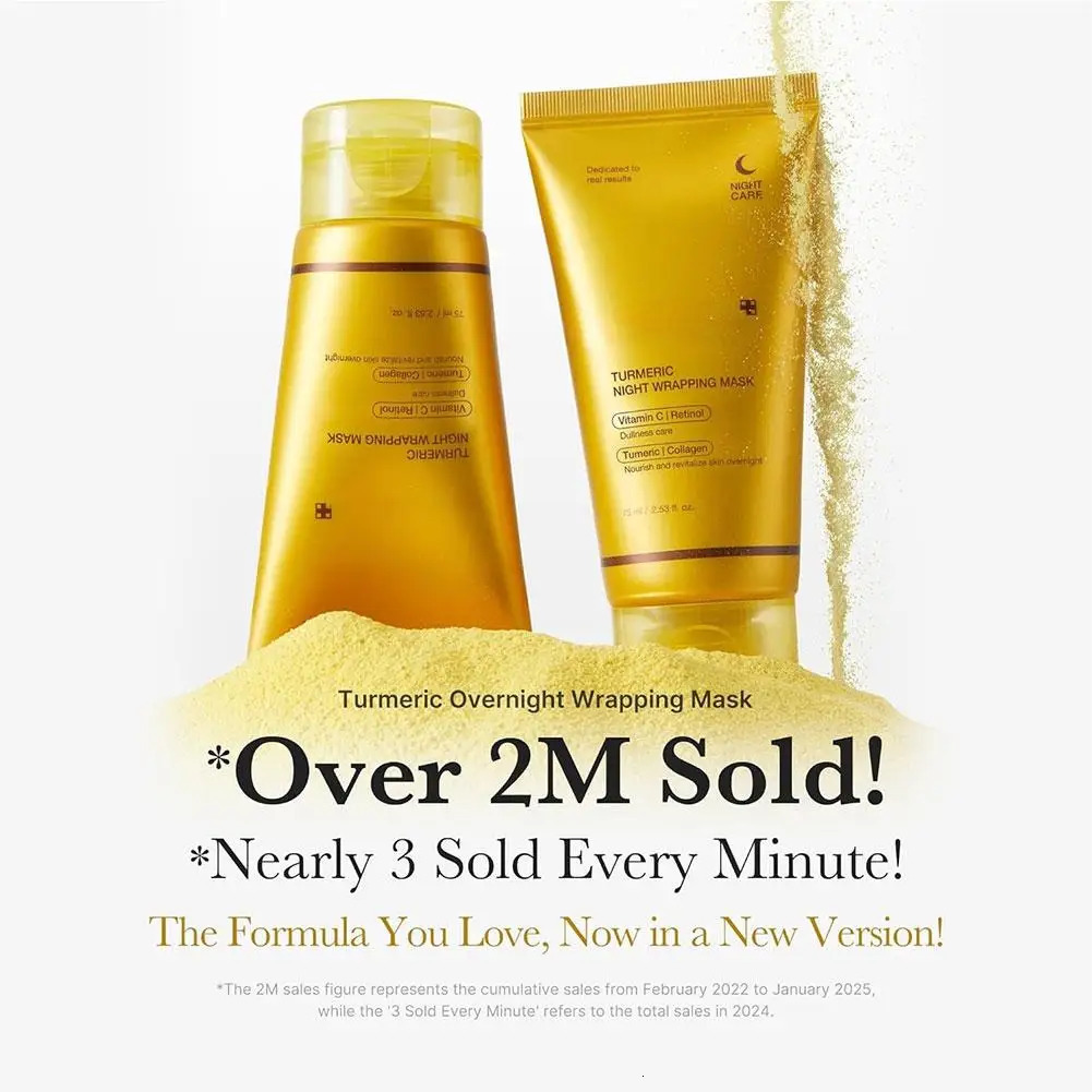 Medicube Turmeric Collagen Face Mask Overnight Peel off Wrapping Facial Mask Reduce Sagging Brighten Dullness Glowing Skincare 251129