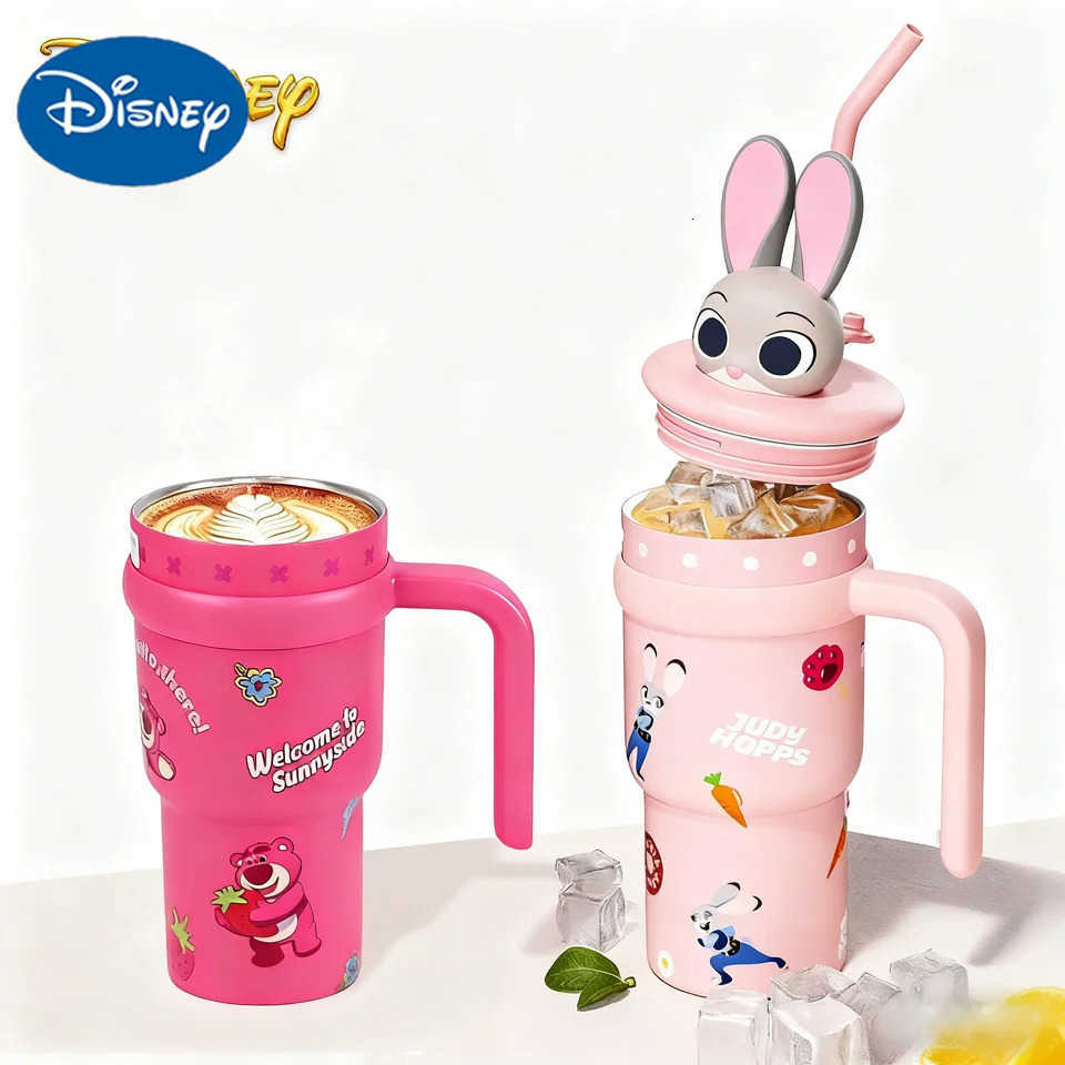 Disney Stainless Steel Tumbler 24oz Vacuum Insulated Cup with Lid Straw Leakproof Coffee Cup Hot Cold Drinks bottle Gift H251203