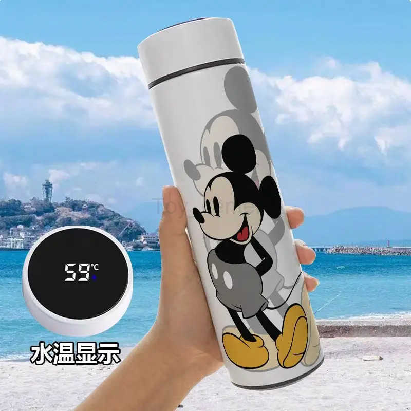 Disney Mickey Minnie male and female couples new creative cartoon pattern intelligent temperature display stainless steel thermos cup H251203