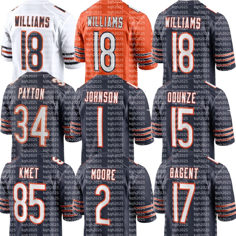 Kyle Monangai Colston Loveland Caleb Williams Rome Odunze Cole Kmet DJ Moore Walter Payton Jaquan Brisker Jaylon Johnson D'Andre Swift Dick Butkus Football Jersey
