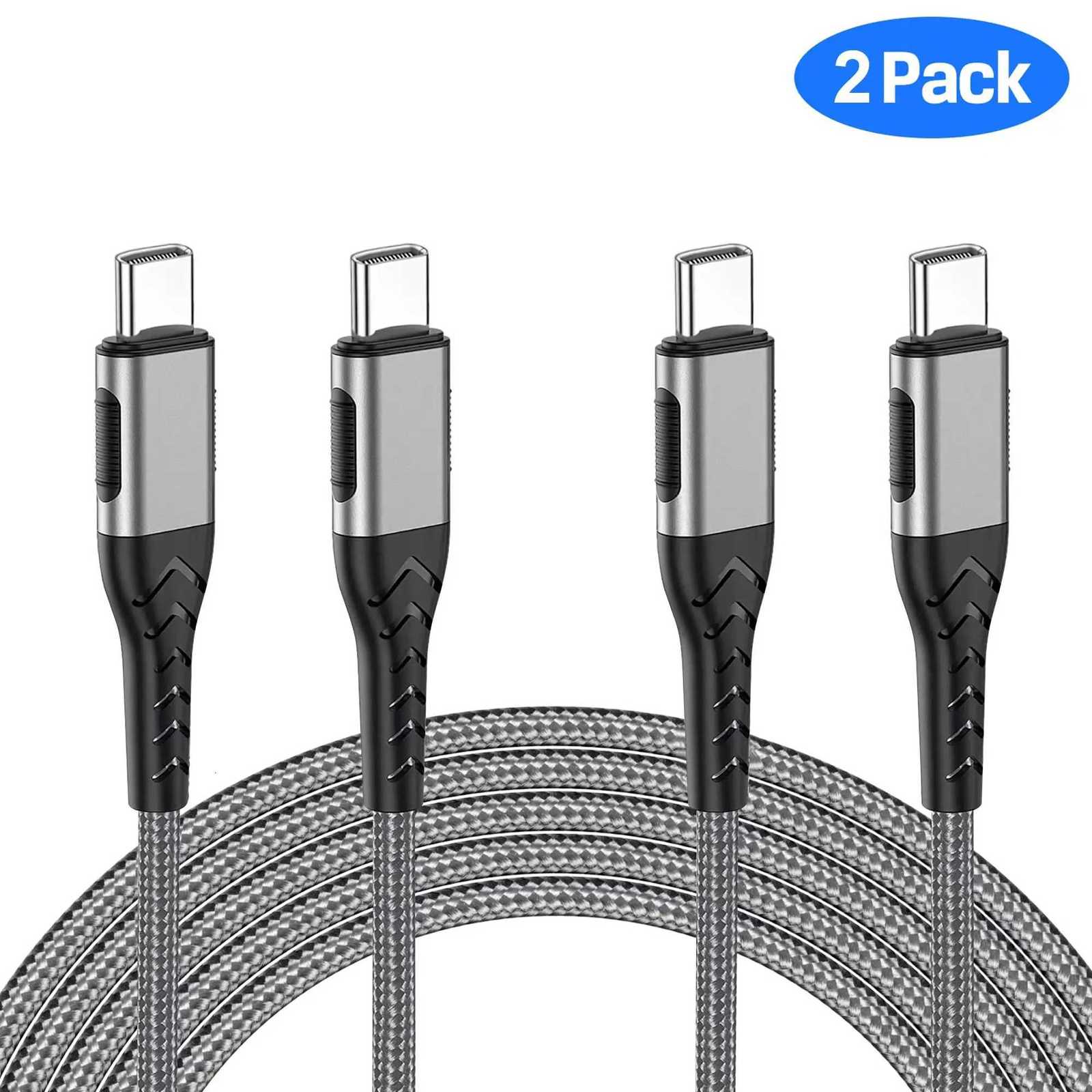 2PCS USB C to USB C Cable 100W 10ft Fast Charging Braided Type C Cable for iPhone 16/15 Pro Max Android Phone Pad Tablet C251203