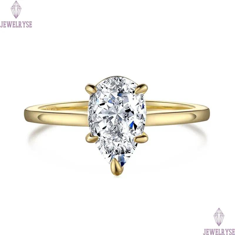 Water Drop Diamond S925 Sterling Silver Designer Ring for Woman 8A Cubic Zirconia Love Bridal Engagement Wedding Gold Rings Womens Luxury Jewelry Gift