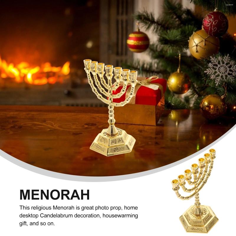 Candle Holders -Branch Menorah Religious Holder Vintage Candelabrum For Home Dining Table Desktop Decoration Gift H260310