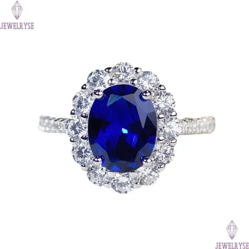 blue diamond sapphire designer ring for woman wed 925 sterling silver 5A zirconia round sqaure heart luxury wedding engagement womens rings jewelry gi