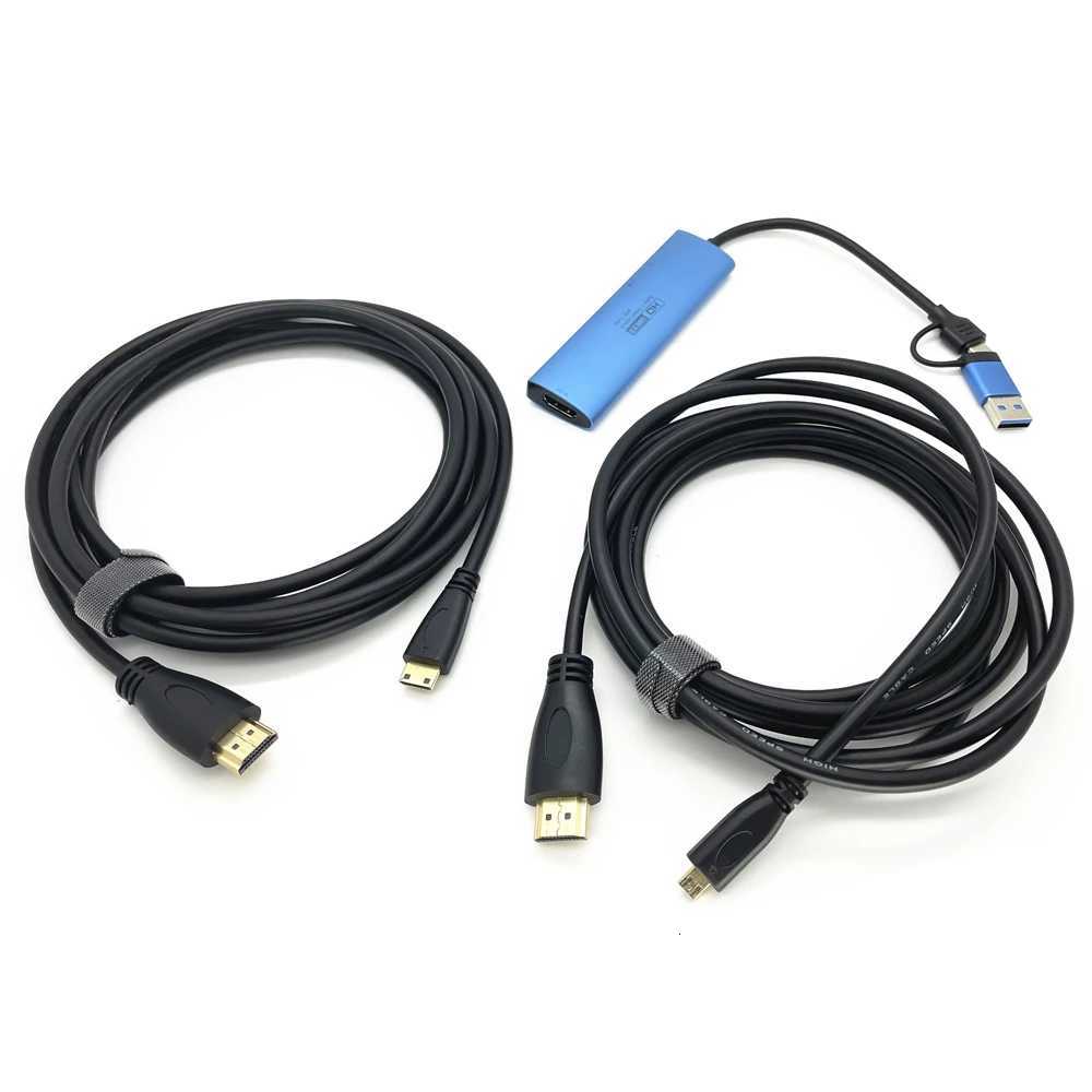 2in1 USB Type-C to Micro / Mini -cpatible Video Capture Card Cable for Fuji Camera PC 4K C251203