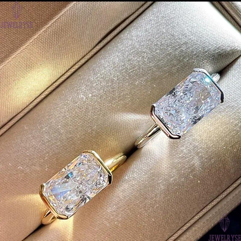 luxury designer diamond ring for woman wed 925 sterling silver 8A cubic zirconia iced out round sqaure engagement wedding eternal love rings womens je