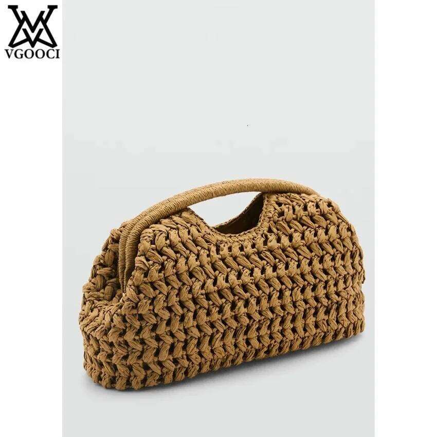 Elegant Raffia Straw Handbag For Women Chain Woven Shoulder Crossbody Beach Bag Summer Ladies Versatile Bags Suotong1203