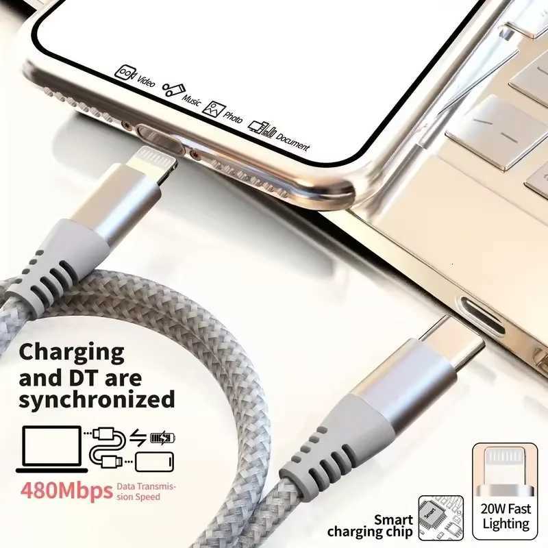 1PC 2PCS MFi Certified Fast Cable durable Nylon Braided Cord USB C to Lightning Cable Fast Charging Data for iPhone 14 13 12 11 C251203