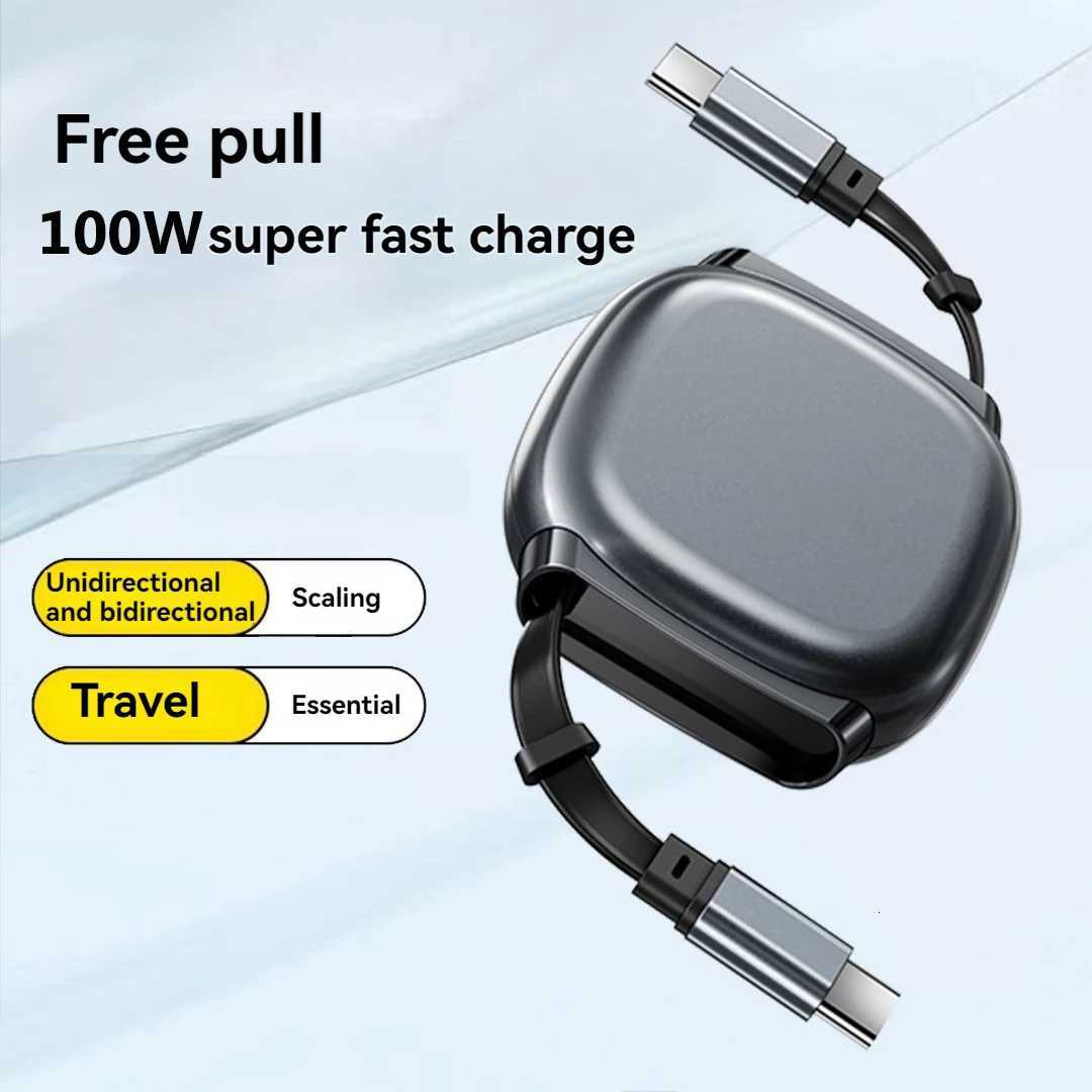 100w 6a er Fast Charge Type C Retractable Cable Quick Charge 1M Usb Cable Usb C to C Charger Cable C251203