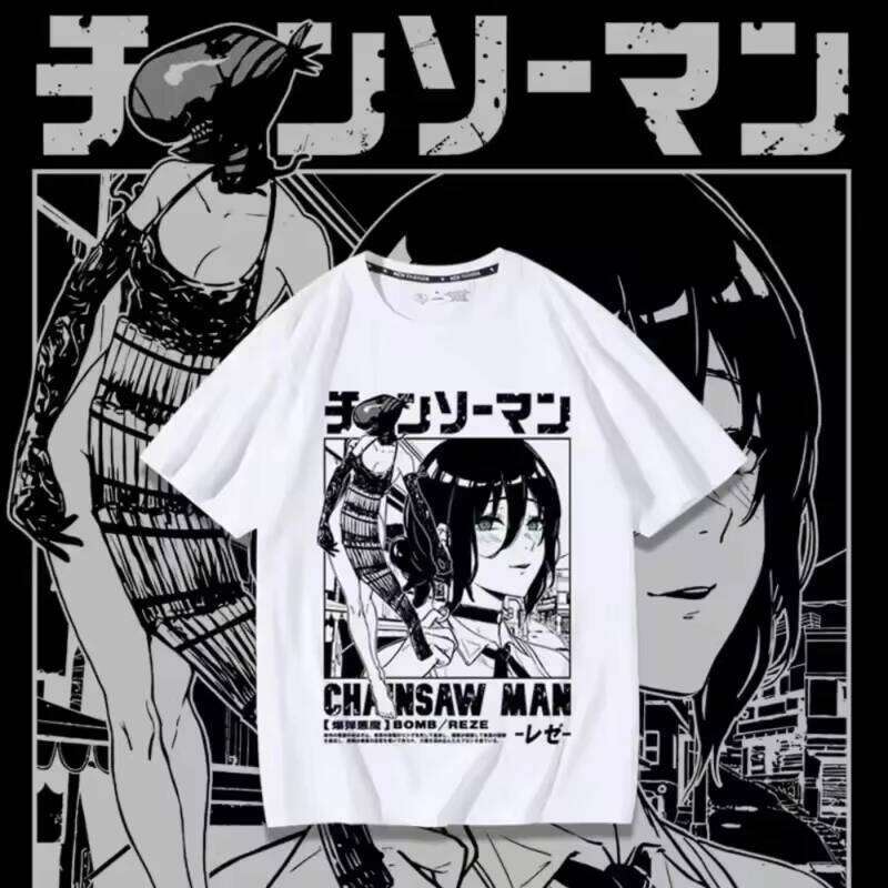 Designer Anime T-Shirt Chainsaw Man Manga Graphic Men Cotton Short Sleeve Tee Plus Size Women Tops Summer Streetwear Luxury