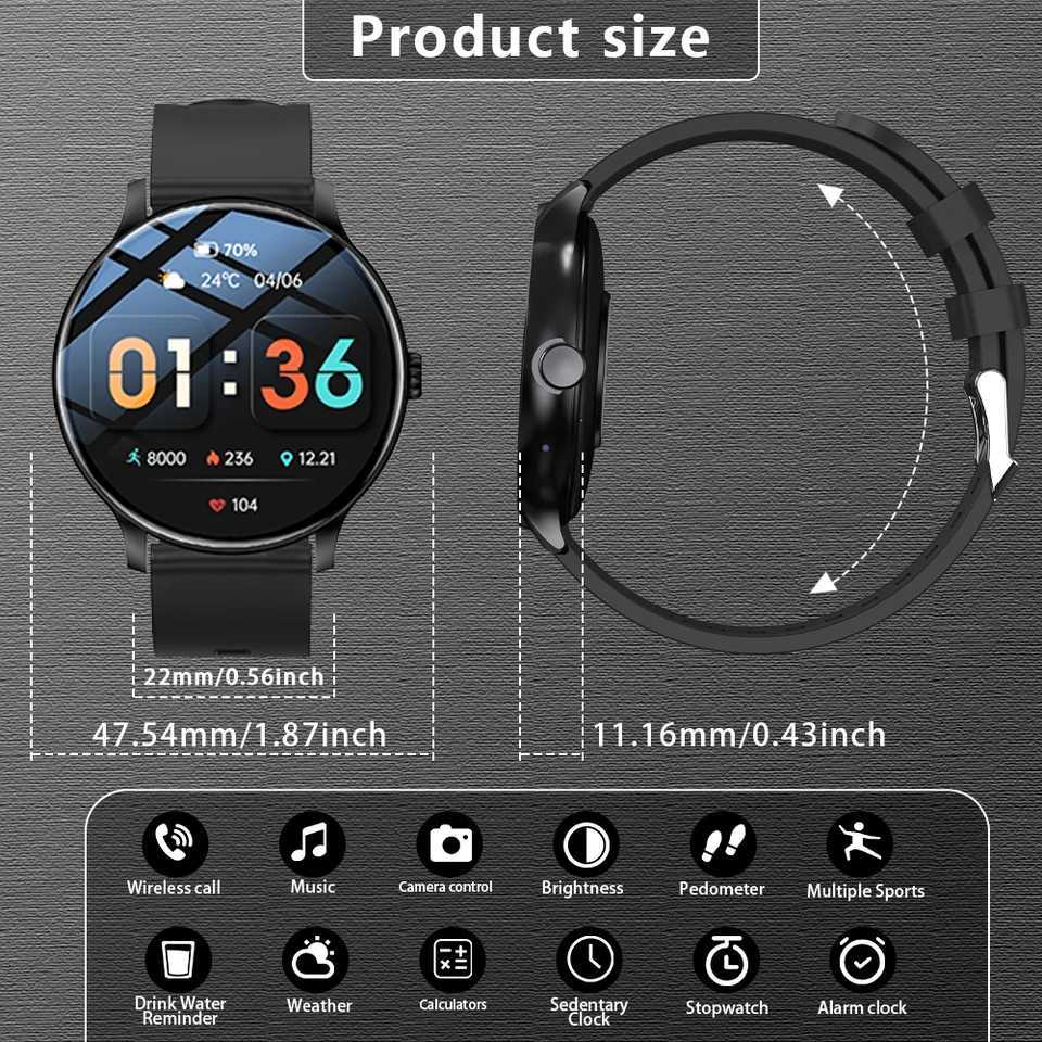 LAXASFIT 2025 New Smart Watch Mens Fl Touch Sn Sports Watch Dial and Answer Smart Watch Wens Holiday Gift C251203