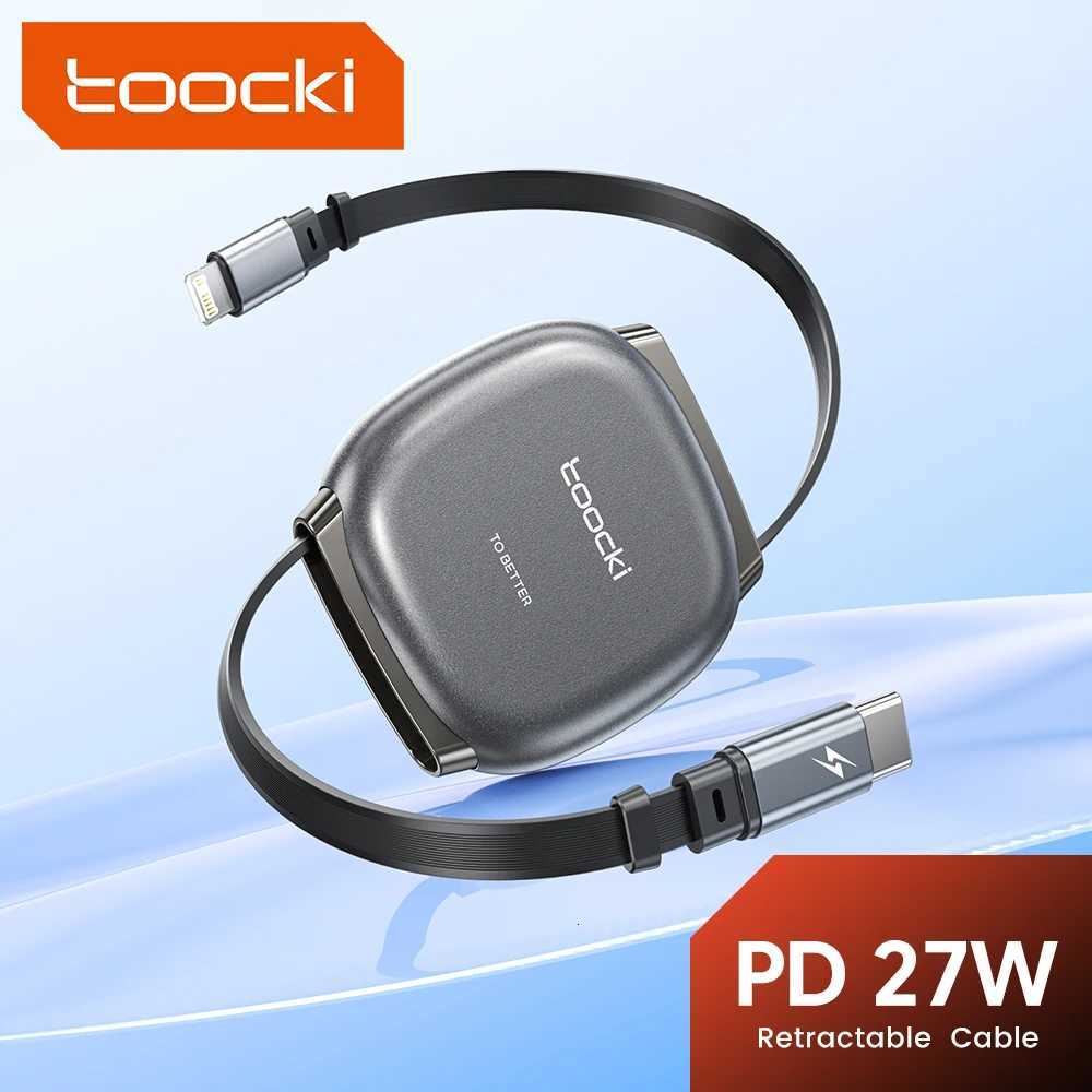 Toocki 27W USB C Retractable Cable For iphone 14 13 iPad Fast Chaerger Mini Size 480Mdps Type-C To Lighting Data Cord C251203