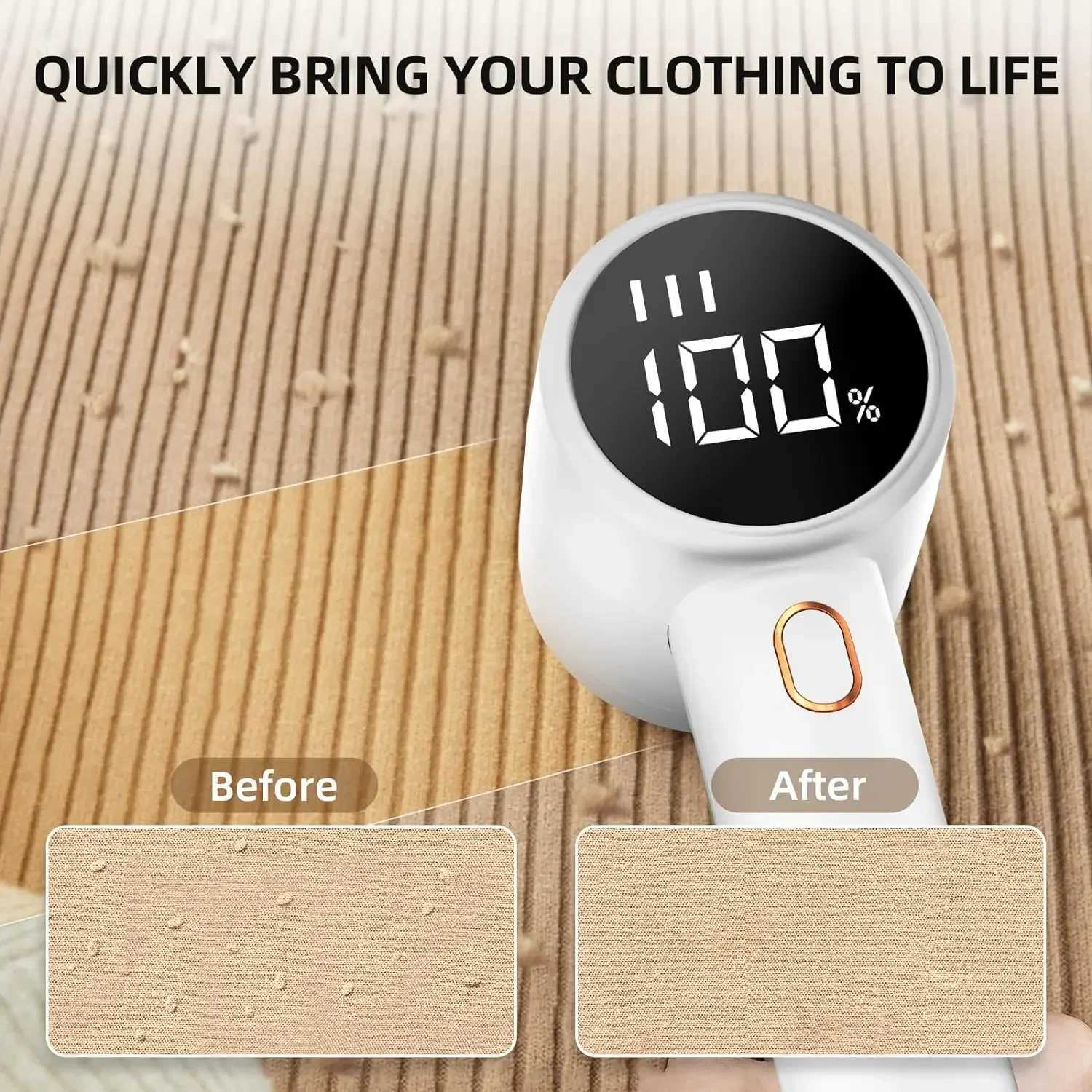 Fabric shaver rechargeable lint remover electric portable jumper remover LED displayRemoves pilling for clothes furniture sofas M251203 - view 4