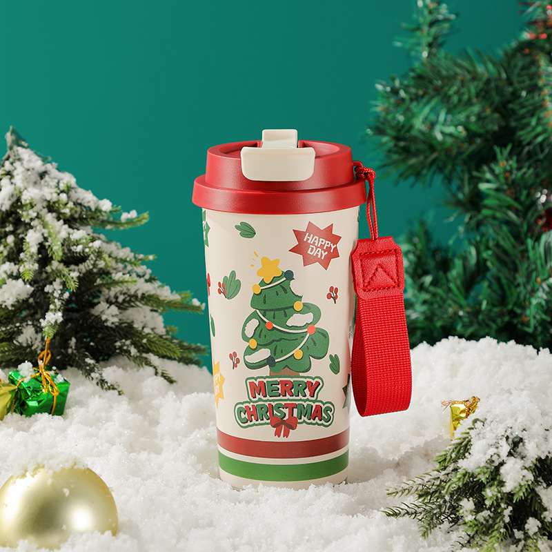 Christmas 316 stainless steel double-layer insulated cup coffee water cup, Portable gift for home useCY-021 W260226